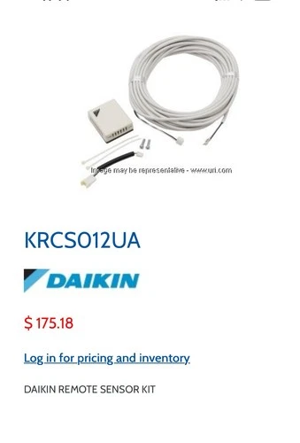 KRCS01-2UA Daikin Remote Sensing Kit Includes KRCS01-4B