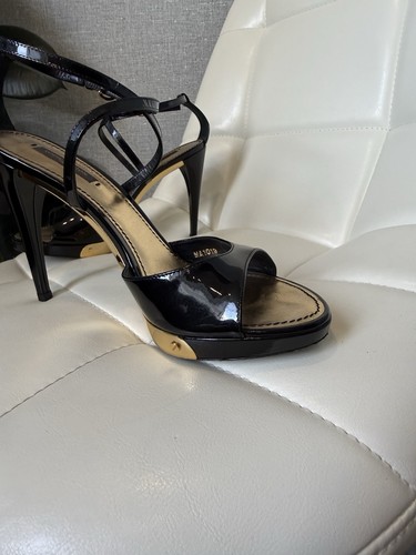 Louis Vuitton Black Patent Leather Strappy High Heel Sandals Size 39 - Picture 8 of 21