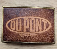 Vintage DuPont Brass Belt Buckle with Embosse...
