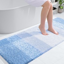 OLANLY Large Bathroom Rugs Mat 54x24, Extra Soft 54" X 24", Light Blue