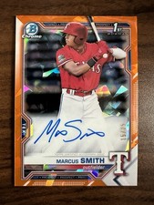2021 Bowman Chrome Sapphire Marcus Smith AUTO AUTOGRAPH 1st BSPA-MS Orange /25