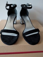Stuart Weitzman SW Simplemid - Black Suede Crystal Heels New Sz 5.5 475