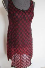 Vintage Nylon Unterrock, Unterkleid GR 42 - 44 schwarz rot  60er & 70er Neu