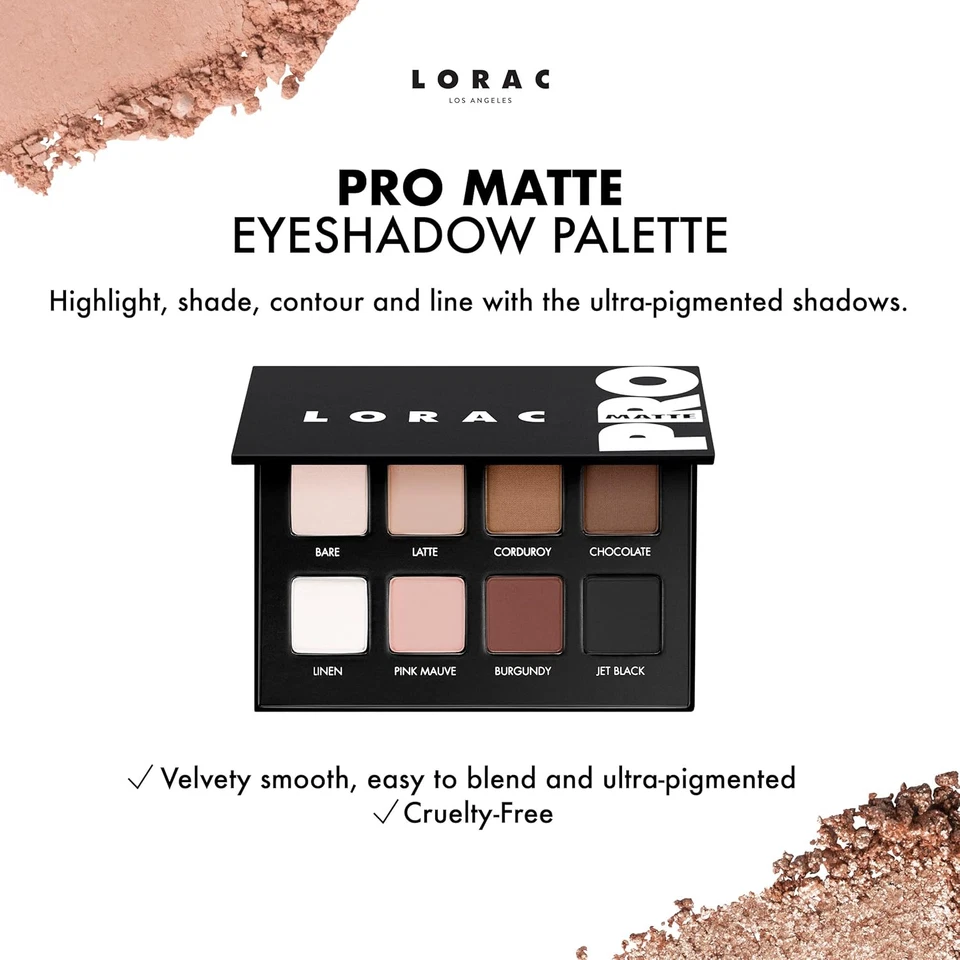 LORAC PRO Matte & Shimmer Eyeshadow Palette, Metallic High Pigmented, Mirror Com - Image 2 of 4