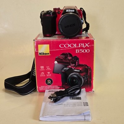 Nikon Coolpix B500 Red Digital Camera 40x Zoom 16mp Flip Screen in Box