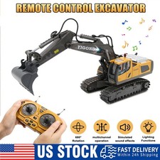 RC Excavator Bulldozer Dump Truck with LED Light 2.4G RC Car for Boys Xmas Gift
