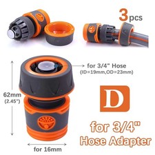 Quick Connector Garden Hose Adapter 16mm with Stop Joint for Hose Systems