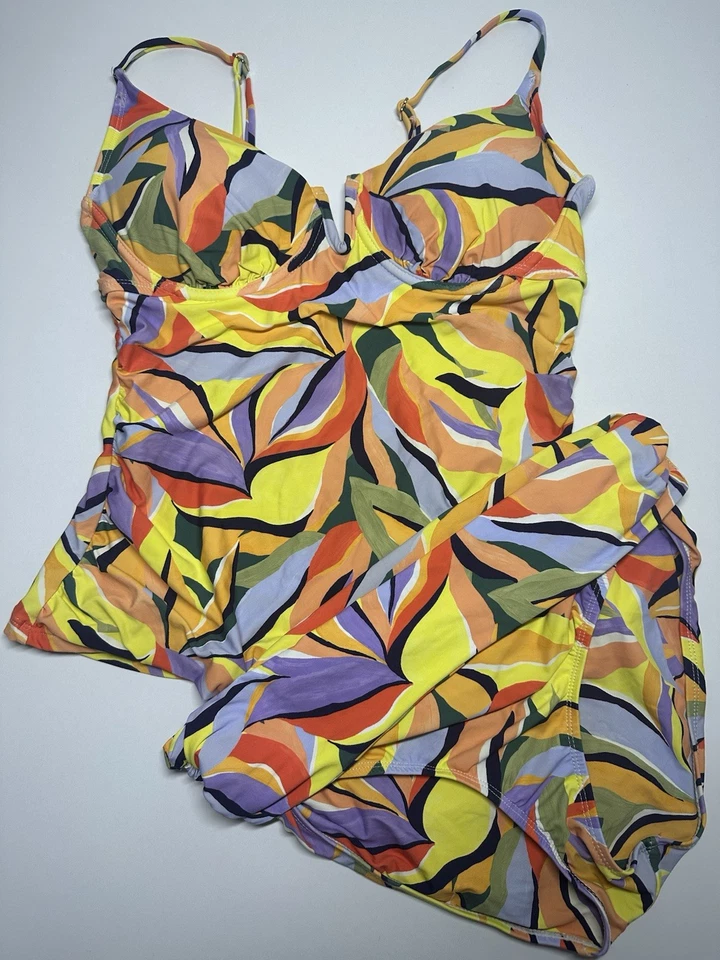 Tankini ANNE KLEIN 2 Piezas Mujer Ajustable Con Aros Top Talla M Parte Inferior Talla L Foto 2 de 4