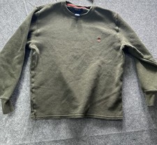 Polo Ralph Lauren Sweater Mens Medium Green Waffle Knit Crewneck Pullover Logo