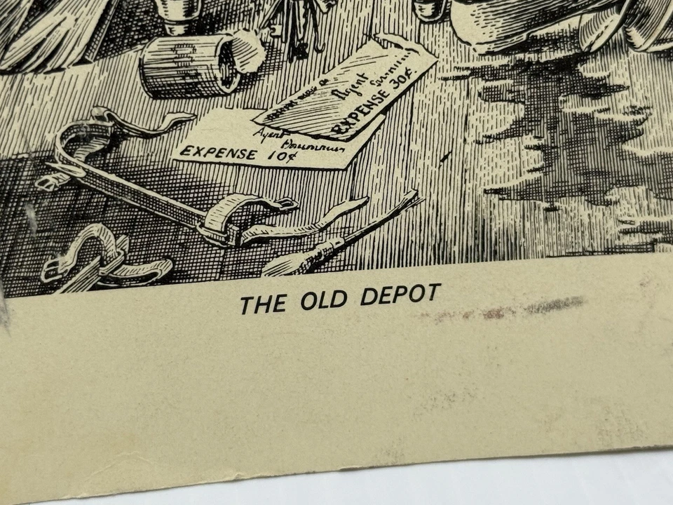 Cartel 1930 "At The Old Depot Railroad Station Clerk Office" por C D Poage Foto 4 de 4