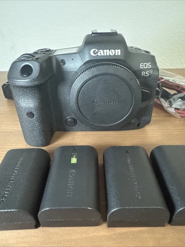 Canon EOS R5 45.0MP Mirrorless Camera - Black (Body Only). With 4 Batteries.