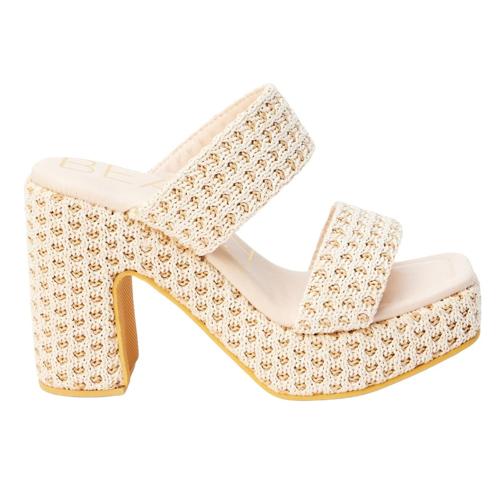 BEACH by Matisse Gem Platform Block Heels Womens Beige Casual Sandals GEM-161