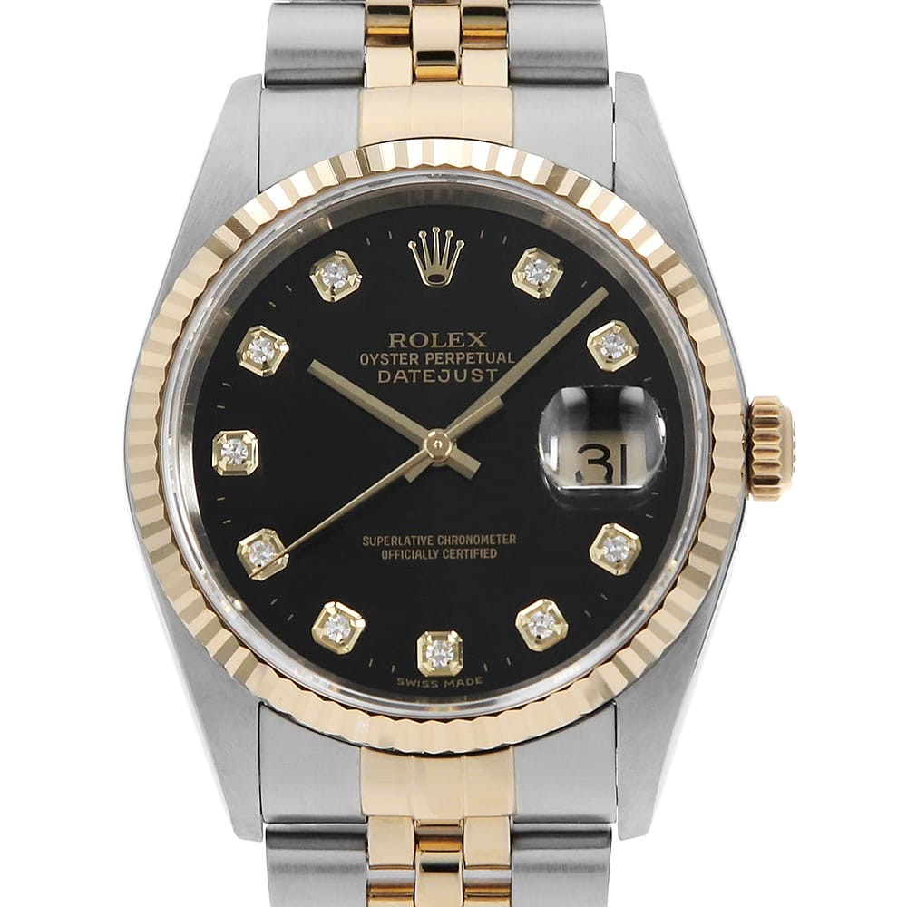 second mens P 10P Datejust Number black Diamond ROLEX hand 16233G - VintageWatches.PK second mens P 10P Datejust Number black Diamond ROLEX hand 16233G - vintagewatches.pk