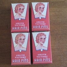 Lot of 4 Vintage WW2 1940's Era Smith Victory Women's Hair Pins NOS