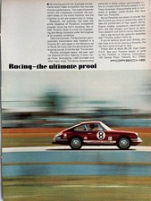 Collectible 1969 Porsche 911 912 Original Color Published Ad A030