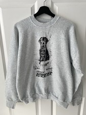 Vintage Dog Labrador Retriever Crewneck Sweatshirt Size XL Gray Fruit The Loom
