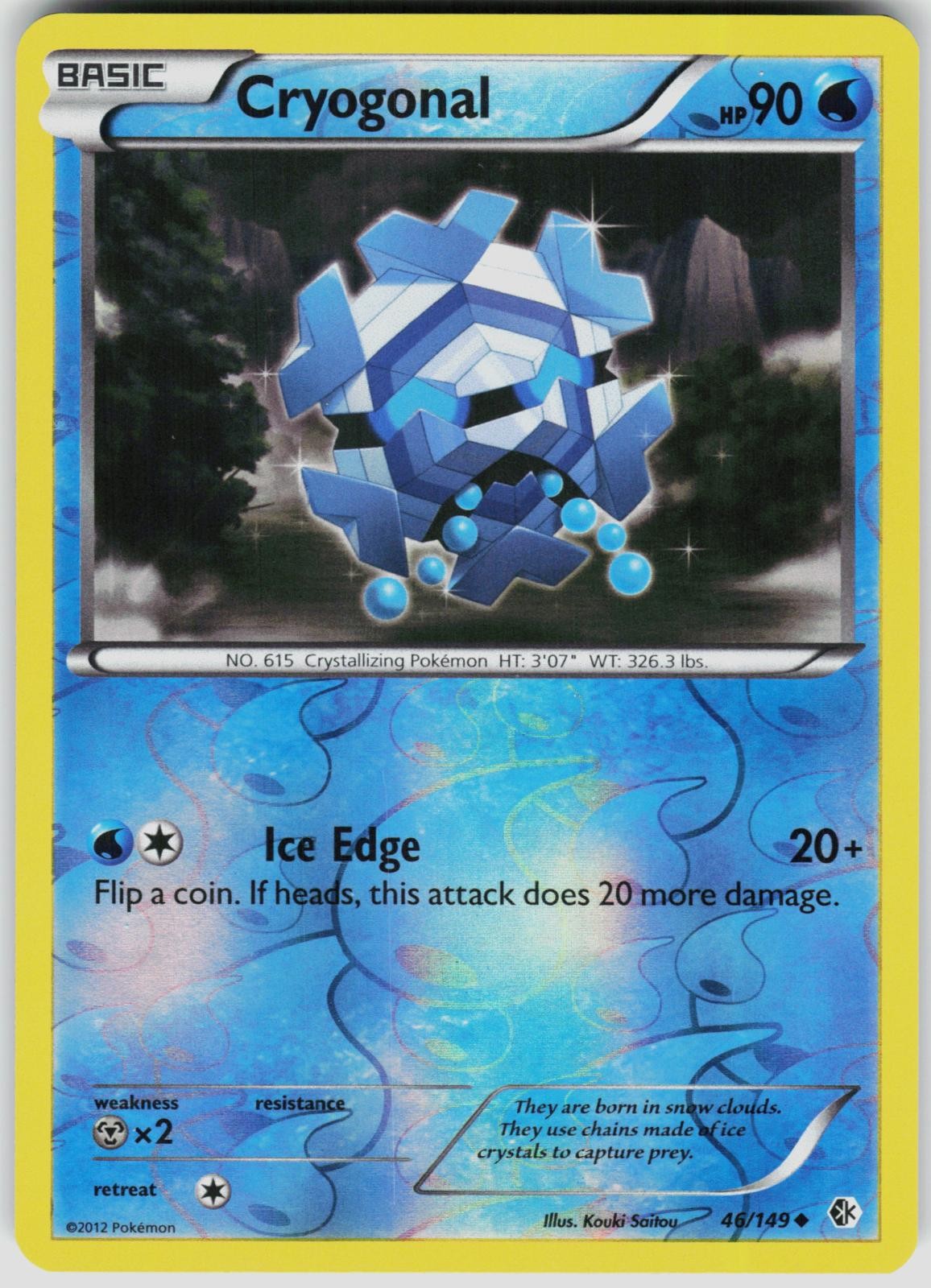Cryogonal 46/149 Uncommon Boundaries Crossed Pokemon Reverse Holo Lightly Played