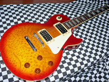 COLLECTABLE 1995 EPIPHONE LES PAUL AAA BIRDSEYE TOP ,MADE IN KOREA .GIGGED