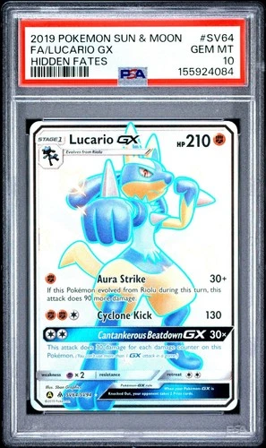 Pokemon Card PSA 10 Shiny Lucario GX SV64/SV94 Hidden Fates