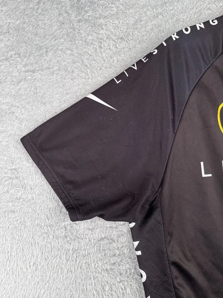 Camiseta de Ciclismo Nike Hombres Euro 2XL XXL Negra Amarilla Livestrong Italia Cremallera Completa Poliéster Foto 3 de 4