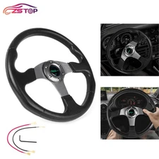 US STOCK 6 Bolt 14" 340MM Universal Drifting Racing Steering Wheel Aluminum Gray
