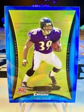 2008 Ray Rice Bowman Chrome Blue Refractor /150 Rookie Card #BC73 Ravens. rookie card picture