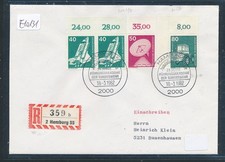 E10131) Carta de recuperación 1982, RZ 2 Hamburgo 55"b", SST 25J. Academia de Liderazgo Bundeswehr