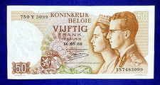 1966 BELGIUM - 50 FRANKS - AUNC - SA2
