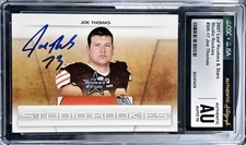 🔥 Joe Thomas Signed (RC) 2007 Leaf Rookies & Stars CGC 10 Auto MINT! HOF! 