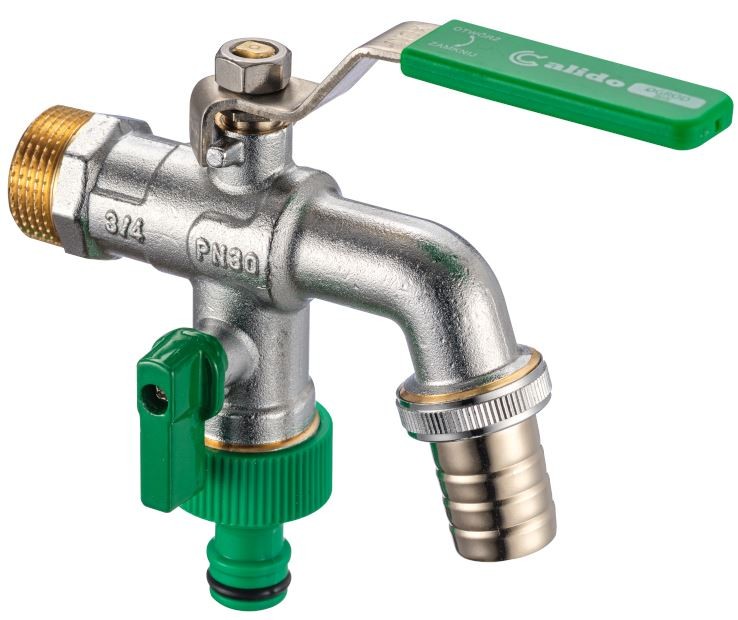 3/4 Inch BSP Double Outlet Garden Outside Tap Hose Fitting