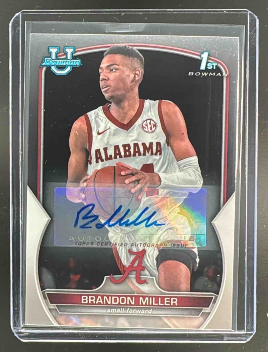 EL.172 Brandon Miller 2022 Bowman Chrome University #80 Prospect Auto