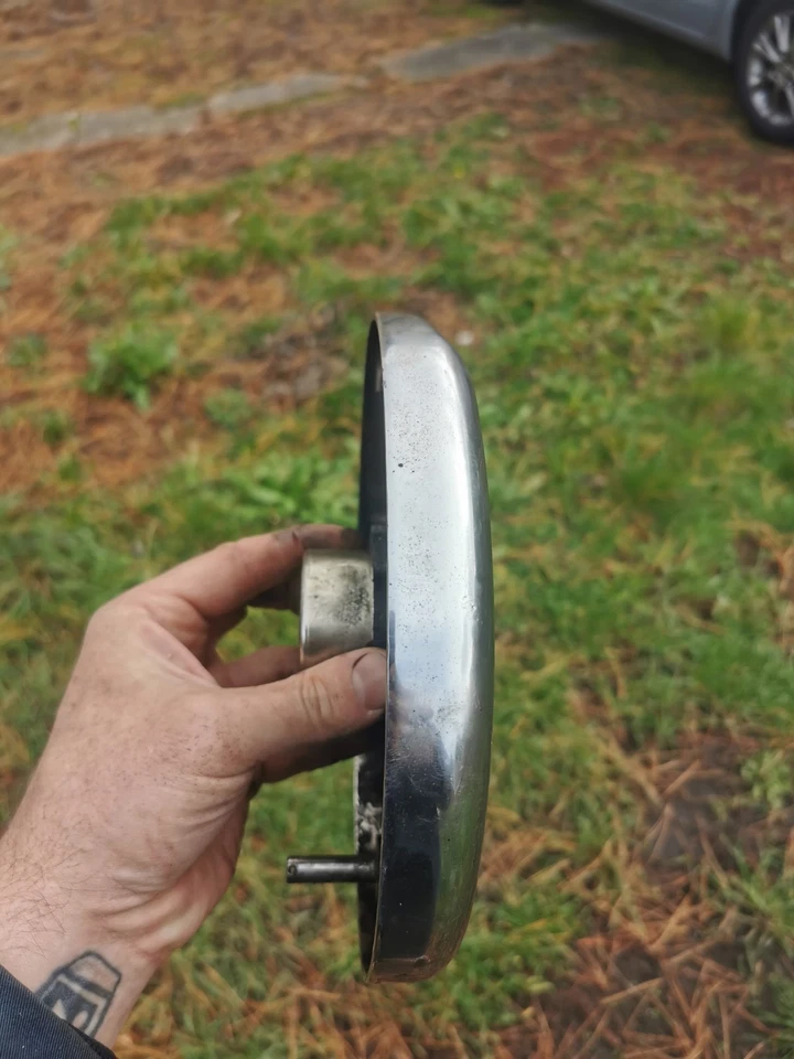 1949 Harley Davidson Hydraglide Front Brake Drum plate Panhead Chromed 44139-49 - Image 3 of 4