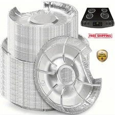 50 Pack Stove Burner Covers – 6″ & 8″ Aluminum Foil Liners, Easy Cleanup - NEW