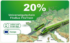 20% Uniwersalny voucher FlixBus FlixTrain Europa Aplikacja online na podróże do 16.12.