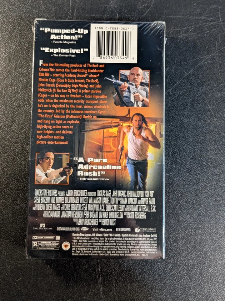 Brand New Still Sealed! CON AIR - VHS Nicolas Cage John Cusack 1995 - Image 4 of 4