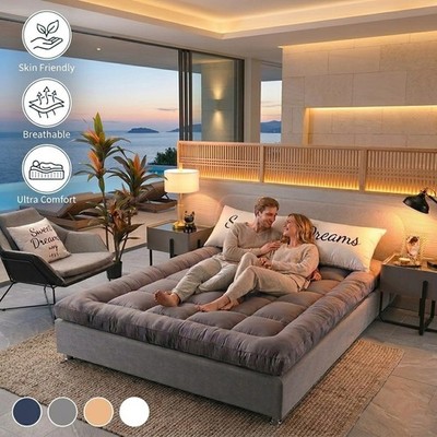 4 Inches Thick Mattress Topper Quilted Cooling Mattress Topper Pad
