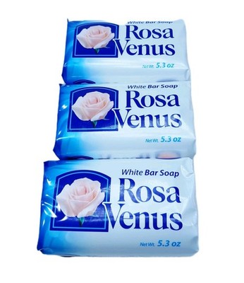 3 Rosa Venus White Bar Soap 5.3 oz   Classic Gentle Scented Bars Free Shipping 