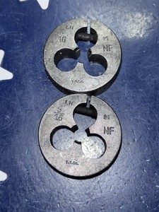 (2) LH 5/16-24 NF HSS LH Left Handed Adjustable Round Die 1-1/2” OD TTCO 2pcs