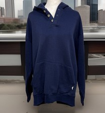 Vintage 1990s Russell Athletic USA Navy Blue Button Hoodie, 2XL