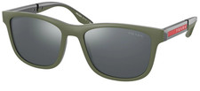 Prada Linea Rossa SPS 04X Green Rubber/Grey Mirrored 03S-0D3 Sunglasses