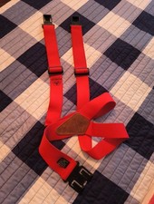 Perry Hook-On Belt Red Adjustable Suspenders Made In USA