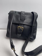 Vintage Black Leather Crossbody Bag Liz Claiborne Leather Co. Pockets 80s 90s