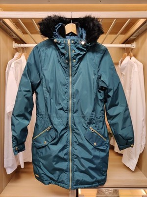 REGATTA REGENMANTEL UK 12 GRÜN WATTIERT PARKA JACKE DAMEN FELL KAPUZE ISOTEX 6000