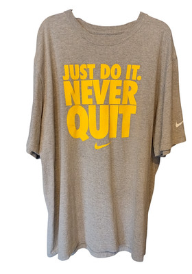 Nike (Just Do It Never Quit) Gray XXLarge Cotton T Shirt