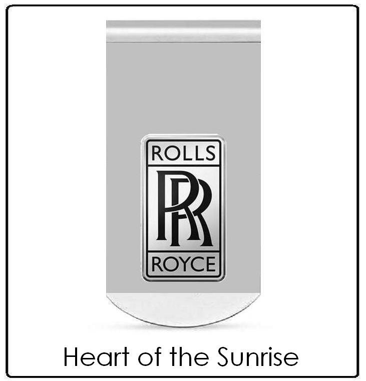 ROLLS ROYCE Money Clip - sparkling auto car emblem - 1" wide mirror stainless