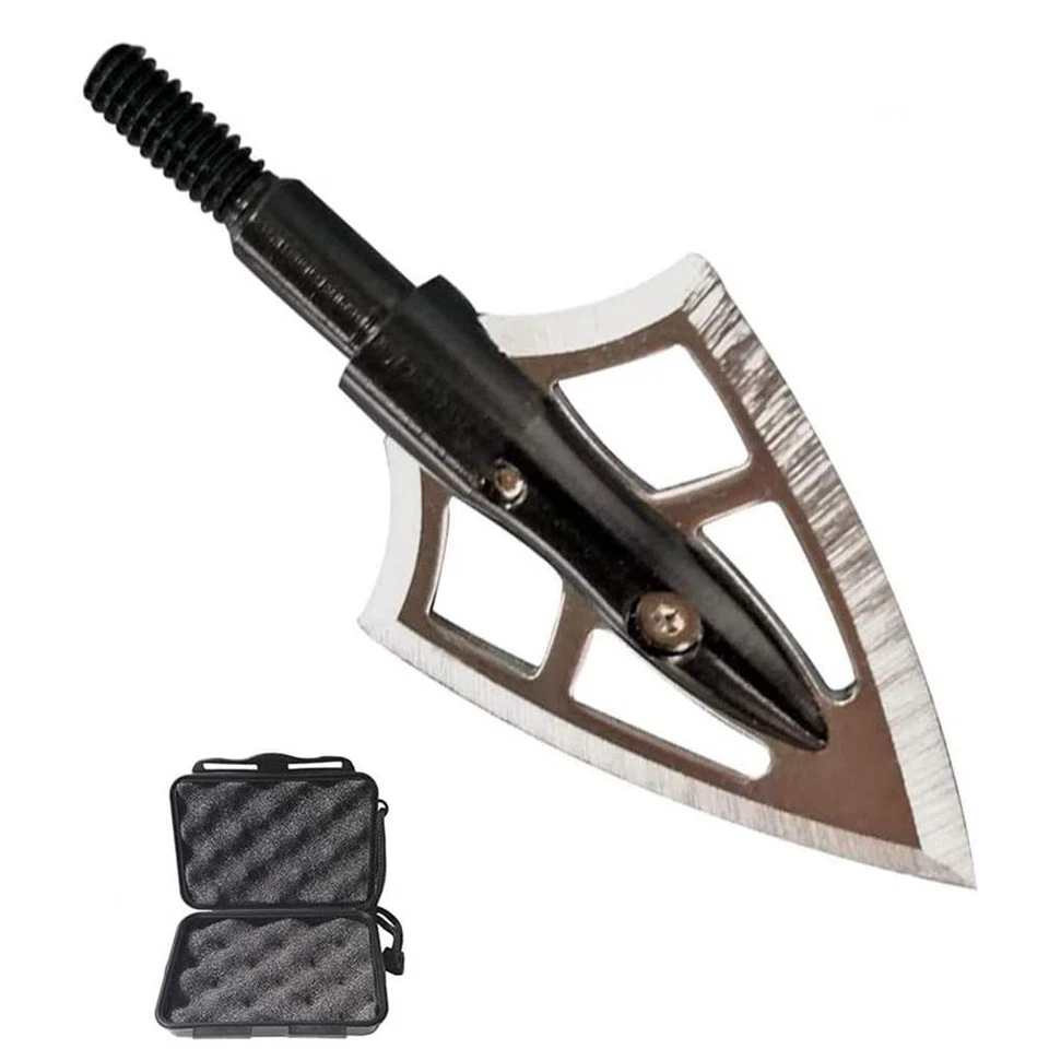 Archery Hunting Arrowheads Blade Broadheads 100gr Crossbow Bow Sharp Arrow Tips - Image 2 of 4
