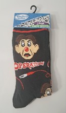 Hasbro Gaming Operation Novelty Crew Socks Adult Shoe Sz 6–12 Cavity Sam Black 