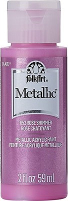 Folk Art Metallic Acrylic Paint in Assorted Colors 652 Rose Shimmer