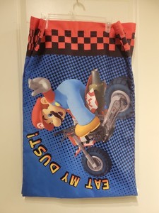 Nintendo 2 Pillowcases Mario Kart Wii Luigi Eat My Dust 2011 Kidcore Gamer Room