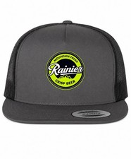 NEW KUSTOM HATZ x RAINIER BEER TRUCKER SNAPBACK HAT CHARCOAL/BLACK MADE IN USA
